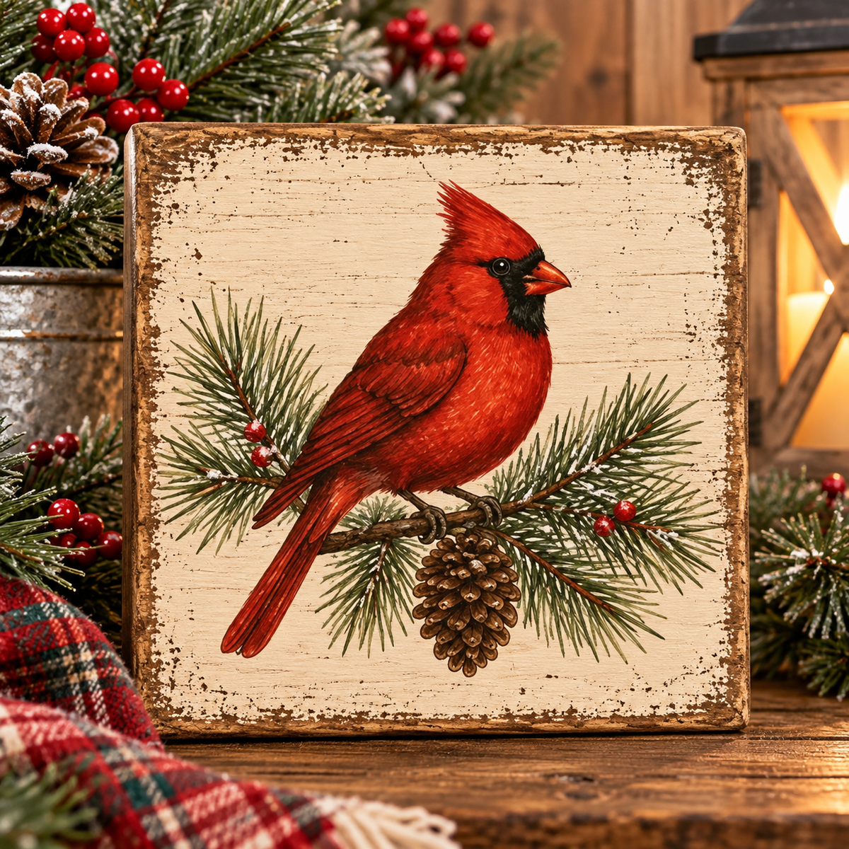 Cardinal Christmas Block