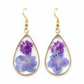 Hydrangea Pressed Flower Earrings