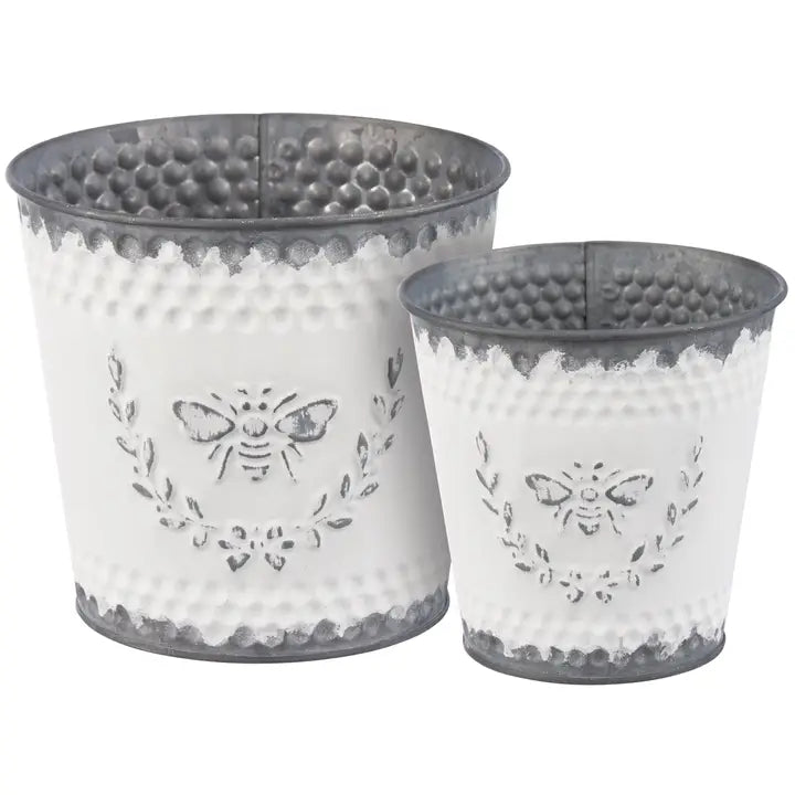 Metal Bee Bucket Set
