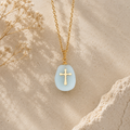 Gold and Stone Cross Necklace