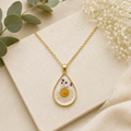 White Chrysanthemum Pressed Flower Necklace