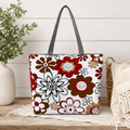 Shoulder Tote - Red and Brown