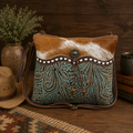 Myra Blue Isle Embossed Leather Crossbody