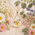 Yellow Pressed Flower Necklace