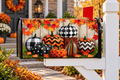 Black and White Pumpkin Mailbox Cover