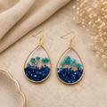 Pressed Flower and Gravel Earrings